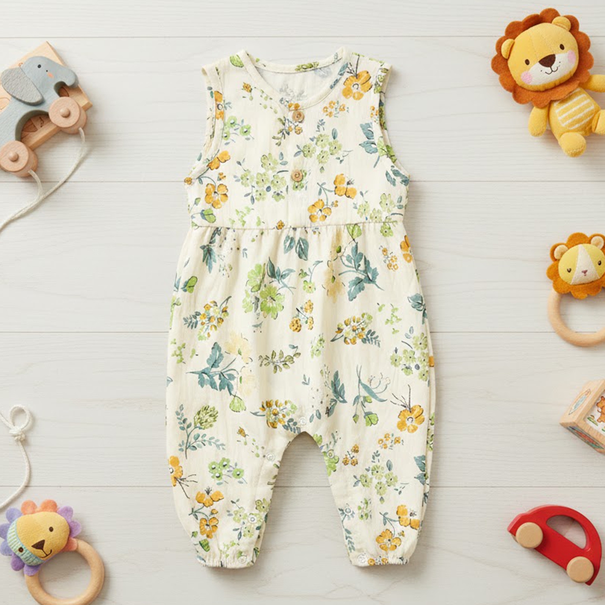 Summer Clothing Drawing - Baby Girls Flower Rompers Sleeveless Toddler