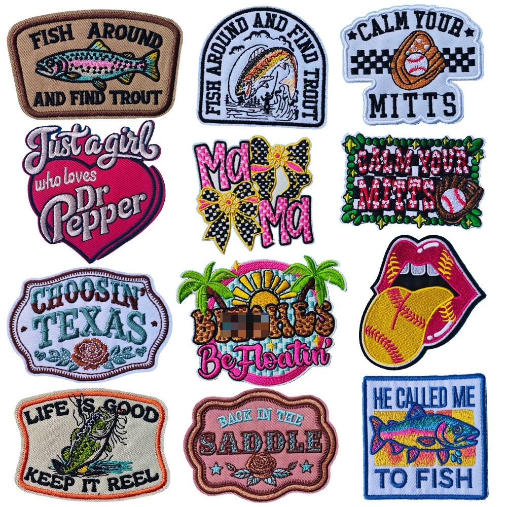 Summer Clothing Pictures - Summer Embroidered Patch Fishing Iron On