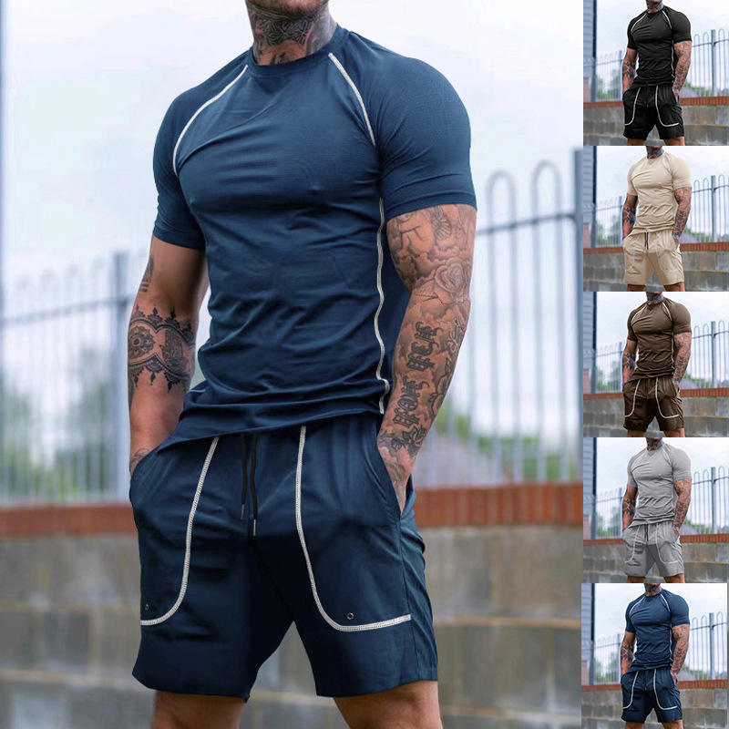 Summer Clothing Wear - Men's Sporty Short Sleeve Running Fitness