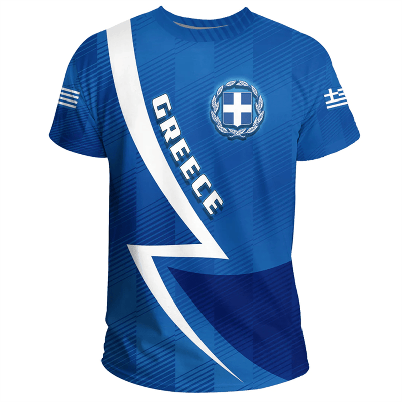 Greece Flag Map 3d Printed T S - Summer Clothing For Greece 리뷰 및 가격