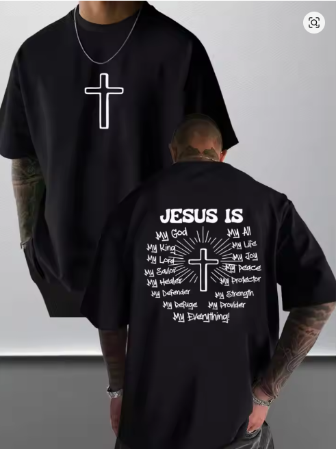 Men's Graphic T-Shirt Jesus Cr - Summer Clothing Ideas 리뷰 및 가격