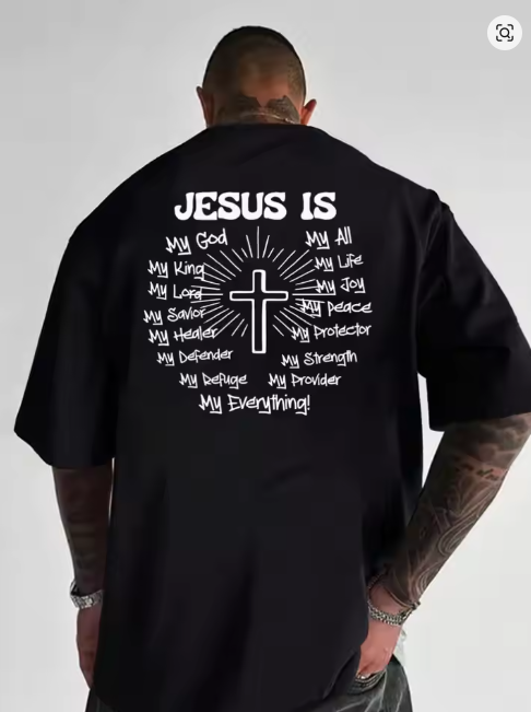 Men's Graphic T-Shirt Jesus Cr - Summer Clothing Ideas 리뷰 및 가격