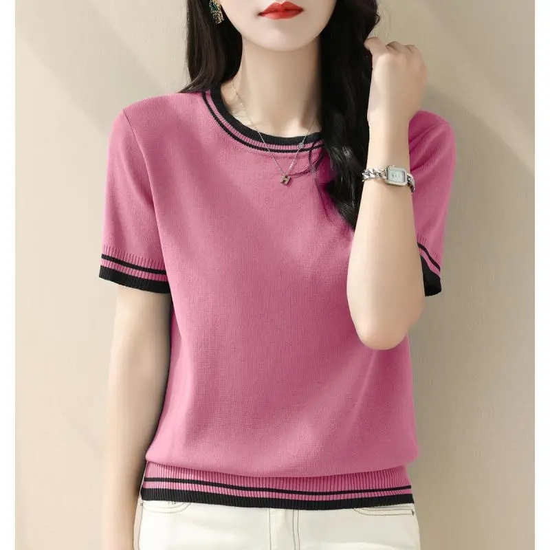 New Summer V-neck Knitted Swea - Summer Clothing Yarn 리뷰 및 가격