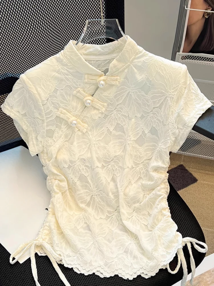 Chinese Styl Shirts Stand Neck - Summer Clothing Drawing 리뷰 및 가격
