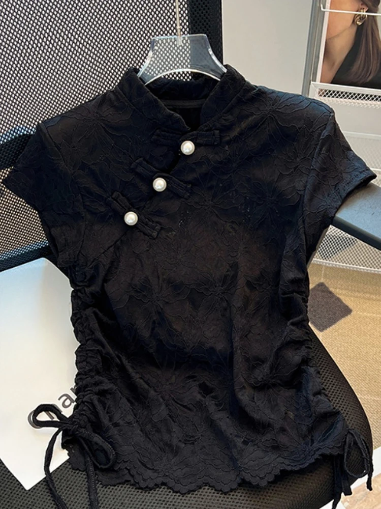 Chinese Styl Shirts Stand Neck - Summer Clothing Drawing 리뷰 및 가격