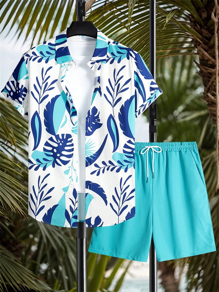 Men's Short-sleeved Shirt Set  - Summer Clothing Types 리뷰 및 가격