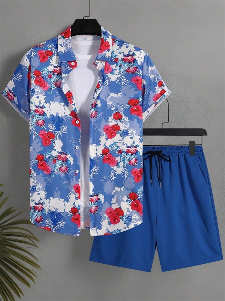 Men's Short-sleeved Shirt Set  - Summer Clothing Types 리뷰 및 가격