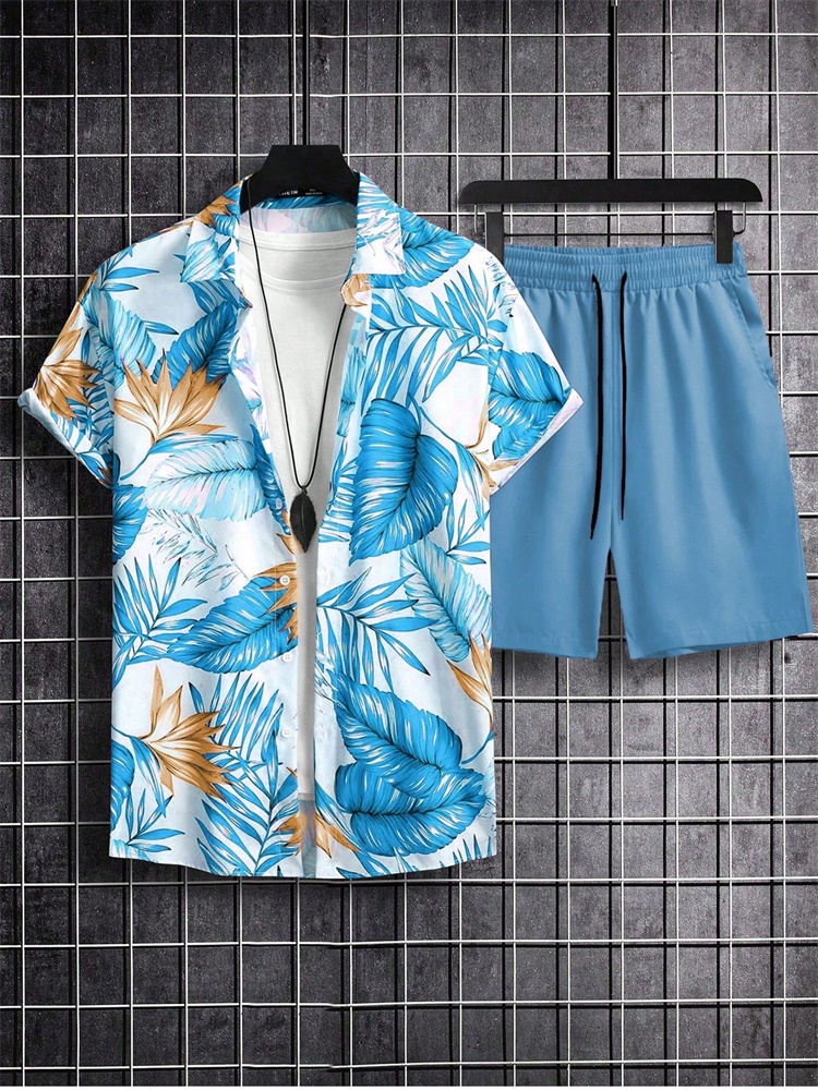 Men's Short-sleeved Shirt Set  - Summer Clothing Types 리뷰 및 가격