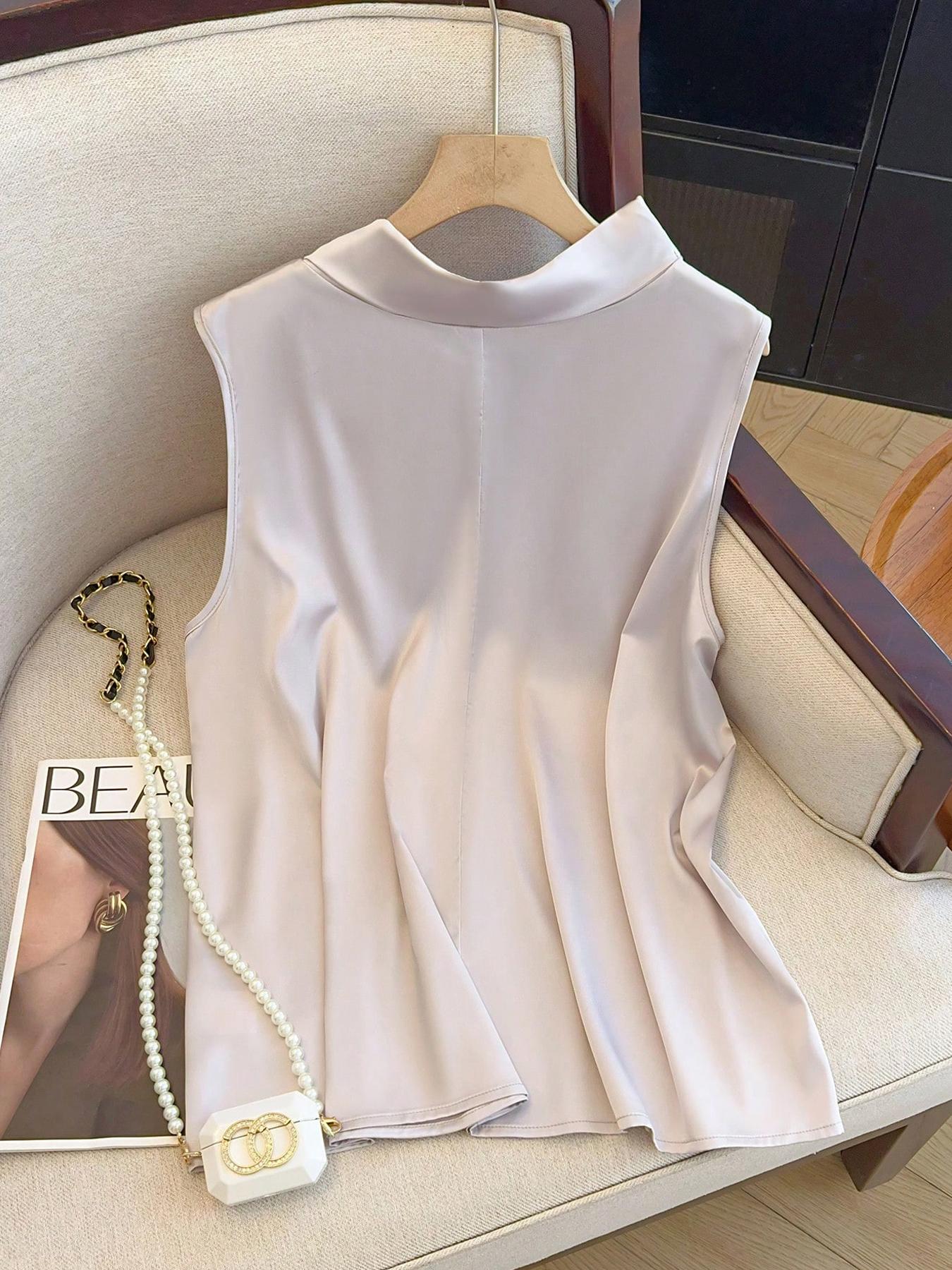【Plus Size】 Solid Color Tie Fr - Summer Clothing Wear 리뷰 및 가격