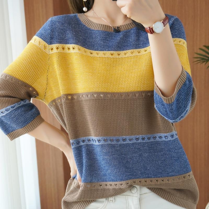 Women Sweater 3/4 Sleeve Korea - Summer Clothing Yarn 리뷰 및 가격