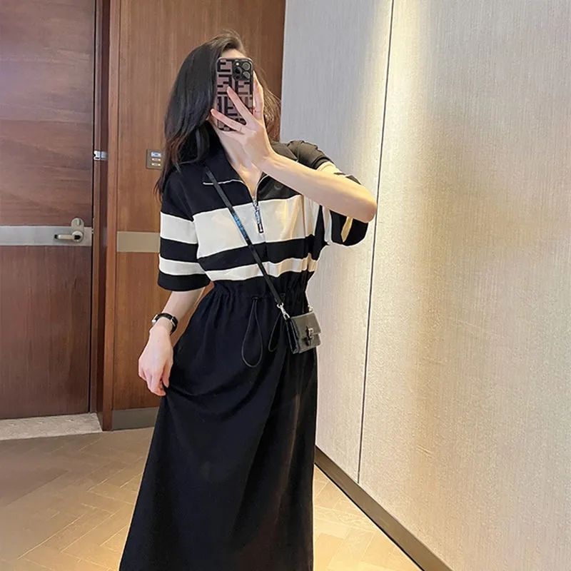 Fashion Lapel Zipper Shirring  - Summer Clothing Young Women 리뷰 및 가격