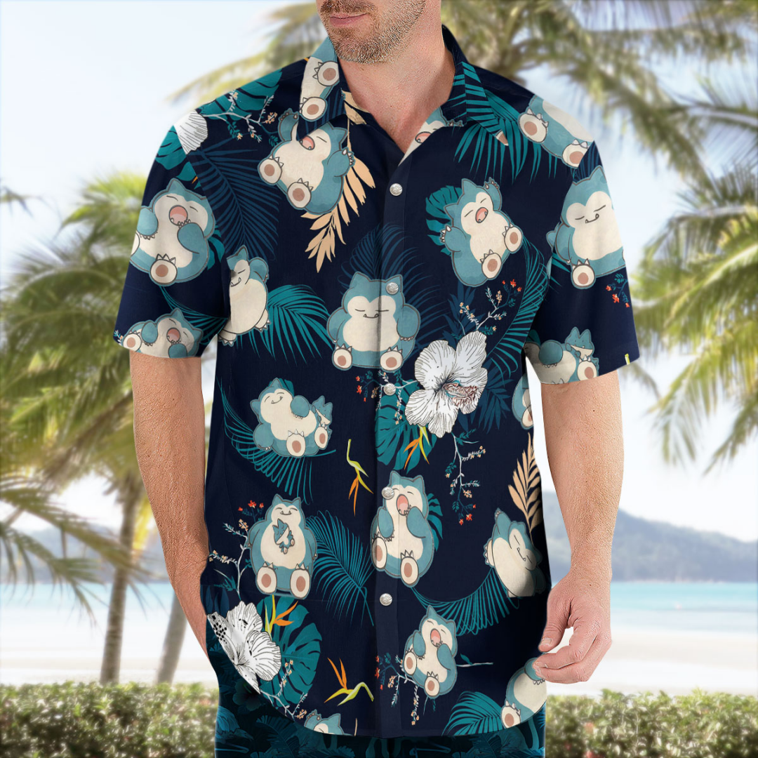 Snorlax Pokemon Hawaiian Shirt - Summer Clothing For Japan 리뷰 및 가격