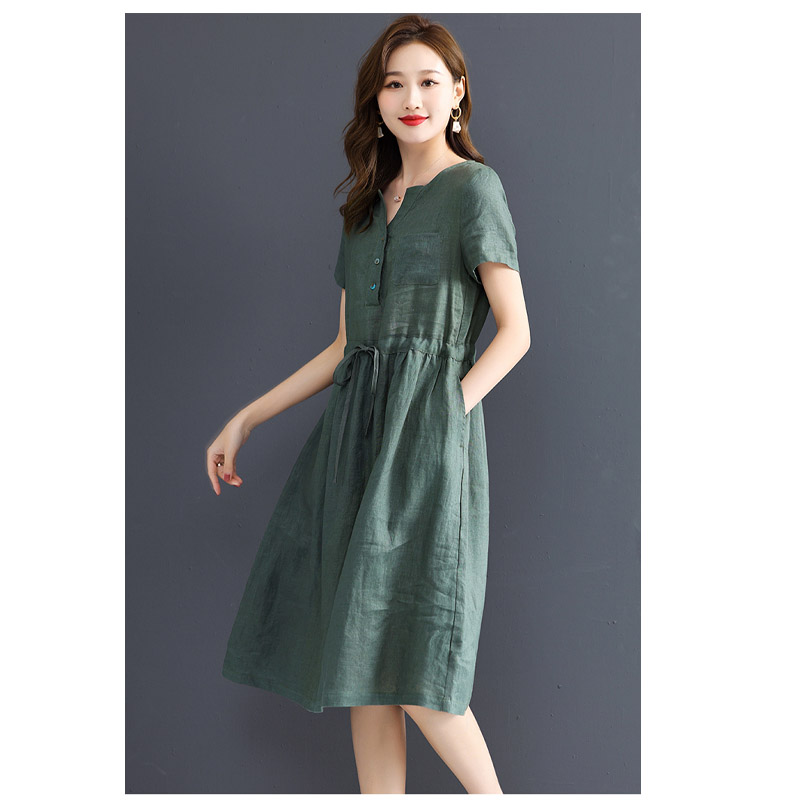 Pure Linen Women's Short-sleev - Summer Clothing Drawing 리뷰 및 가격