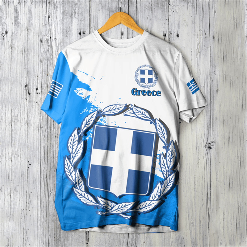 Greece Flag Map 3d Printed T S - Summer Clothing For Greece 리뷰 및 가격