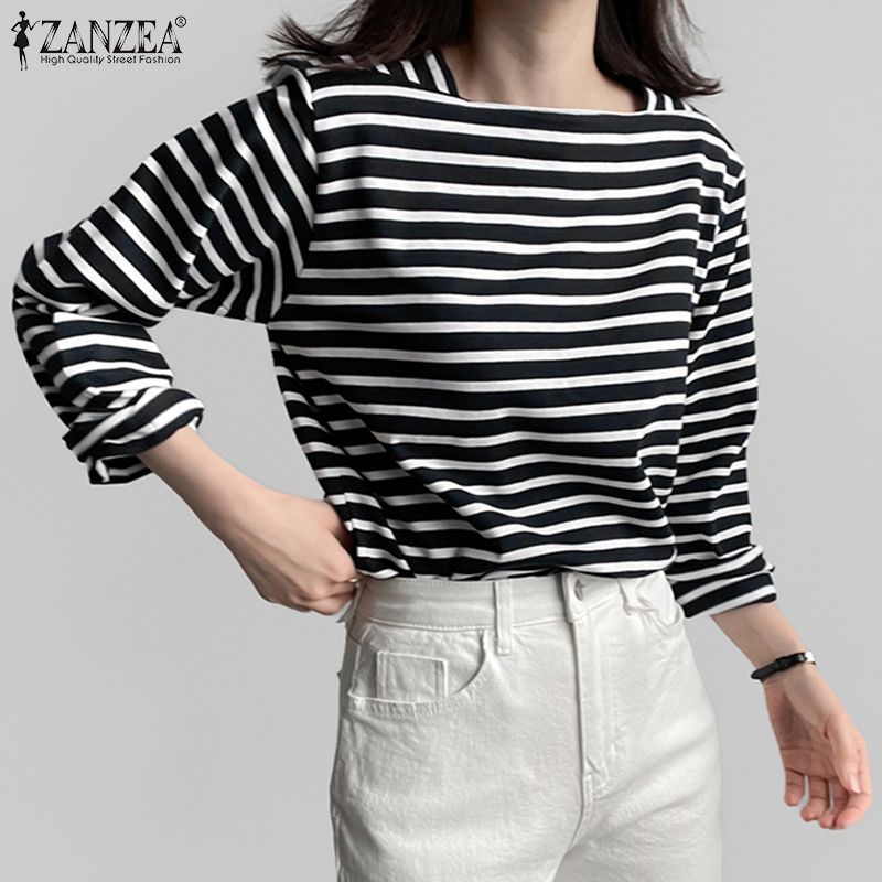 ZANZEA Woman Casual Striped Bl - Summer Clothing Wear 리뷰 및 가격