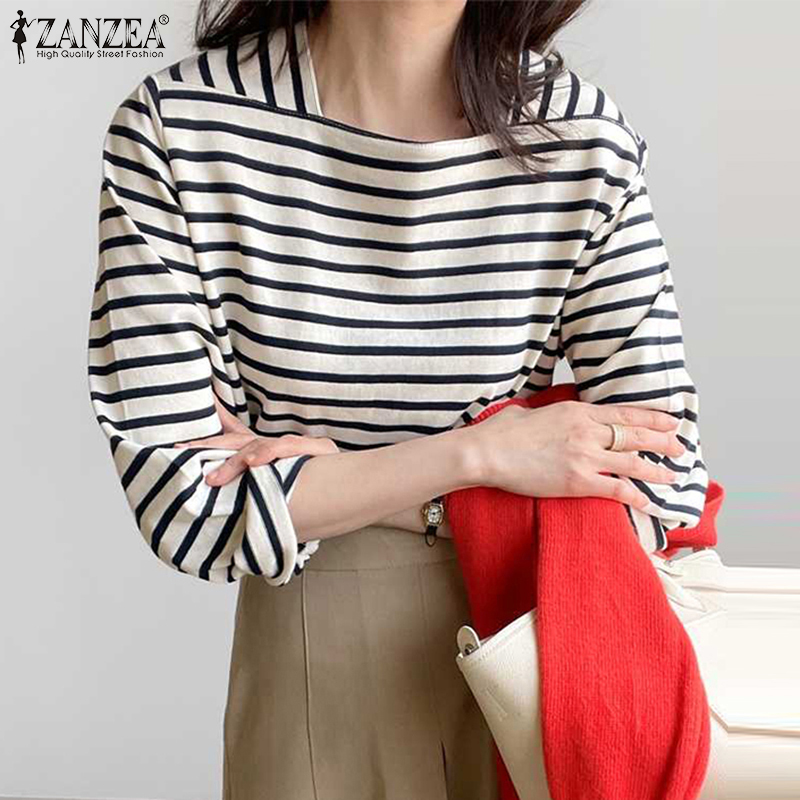 ZANZEA Woman Casual Striped Bl - Summer Clothing Wear 리뷰 및 가격