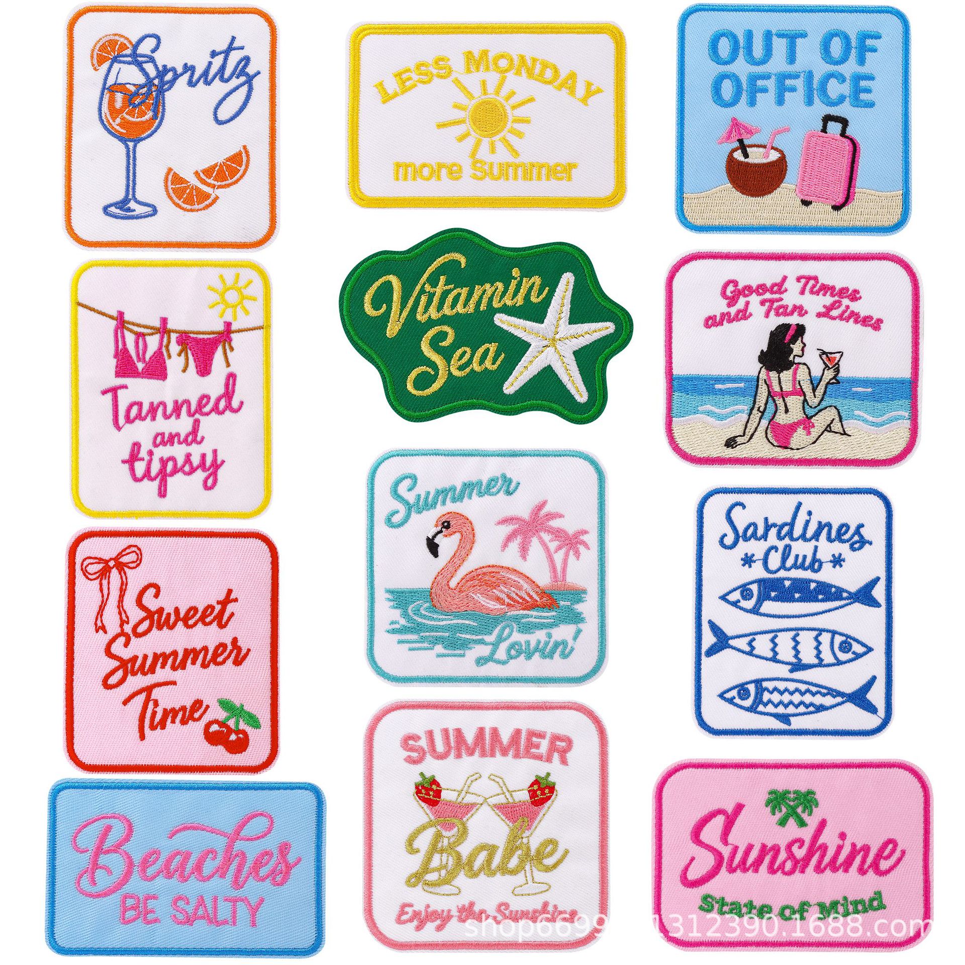 Summer Embroidered Patch Text  - Summer Clothing Pictures 리뷰 및 가격